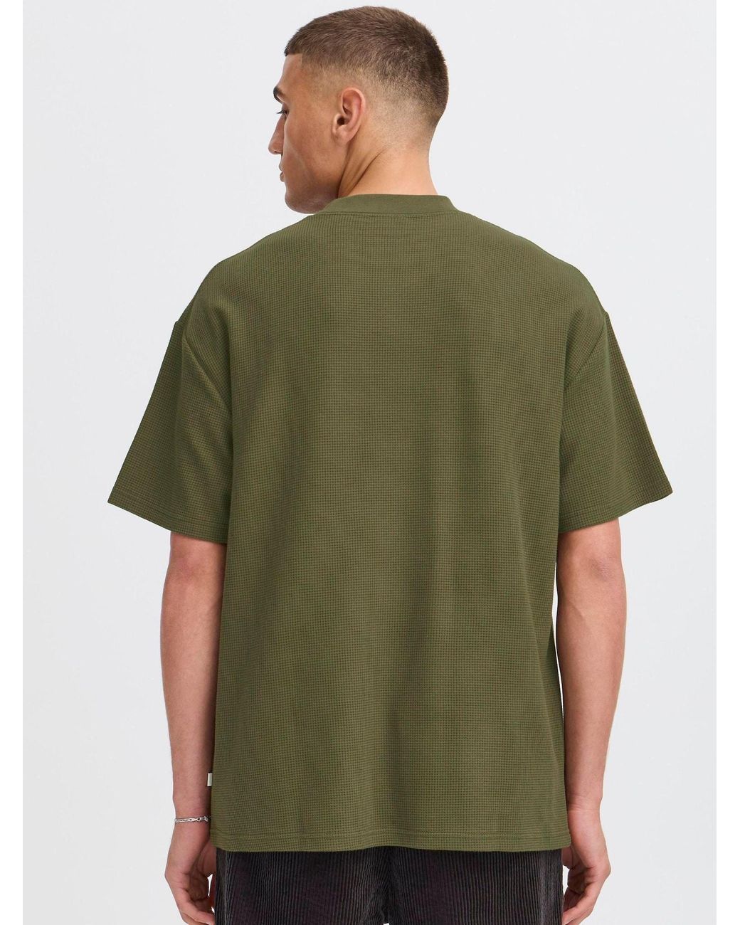 Solid Rundhalsshirt Sdraul in Green für Herren