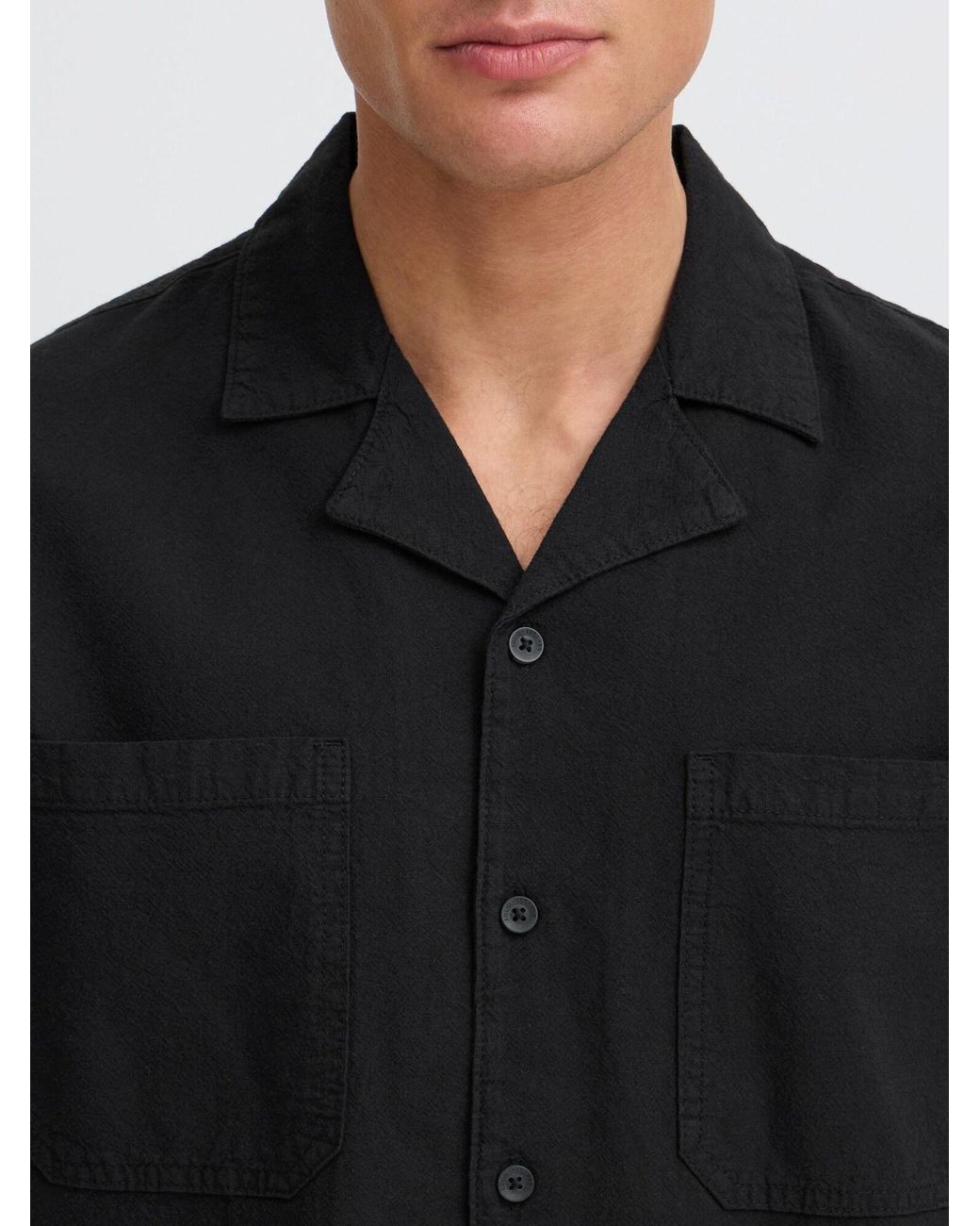Solid Kurzarmhemd Sdneel in Black für Herren