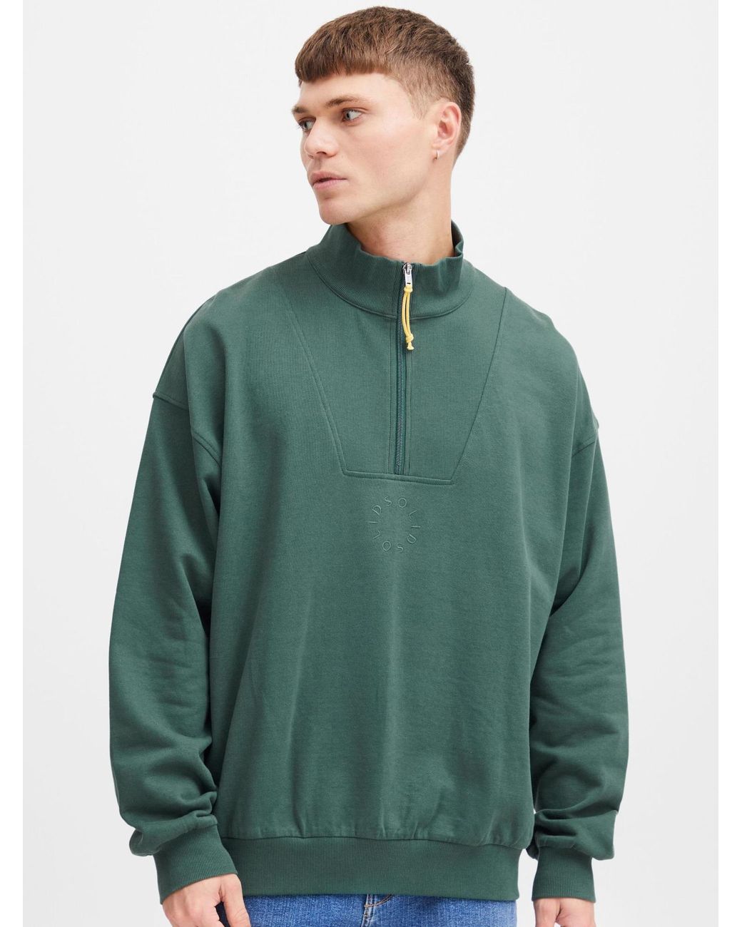 Solid Sweatshirt Ilham in Green für Herren