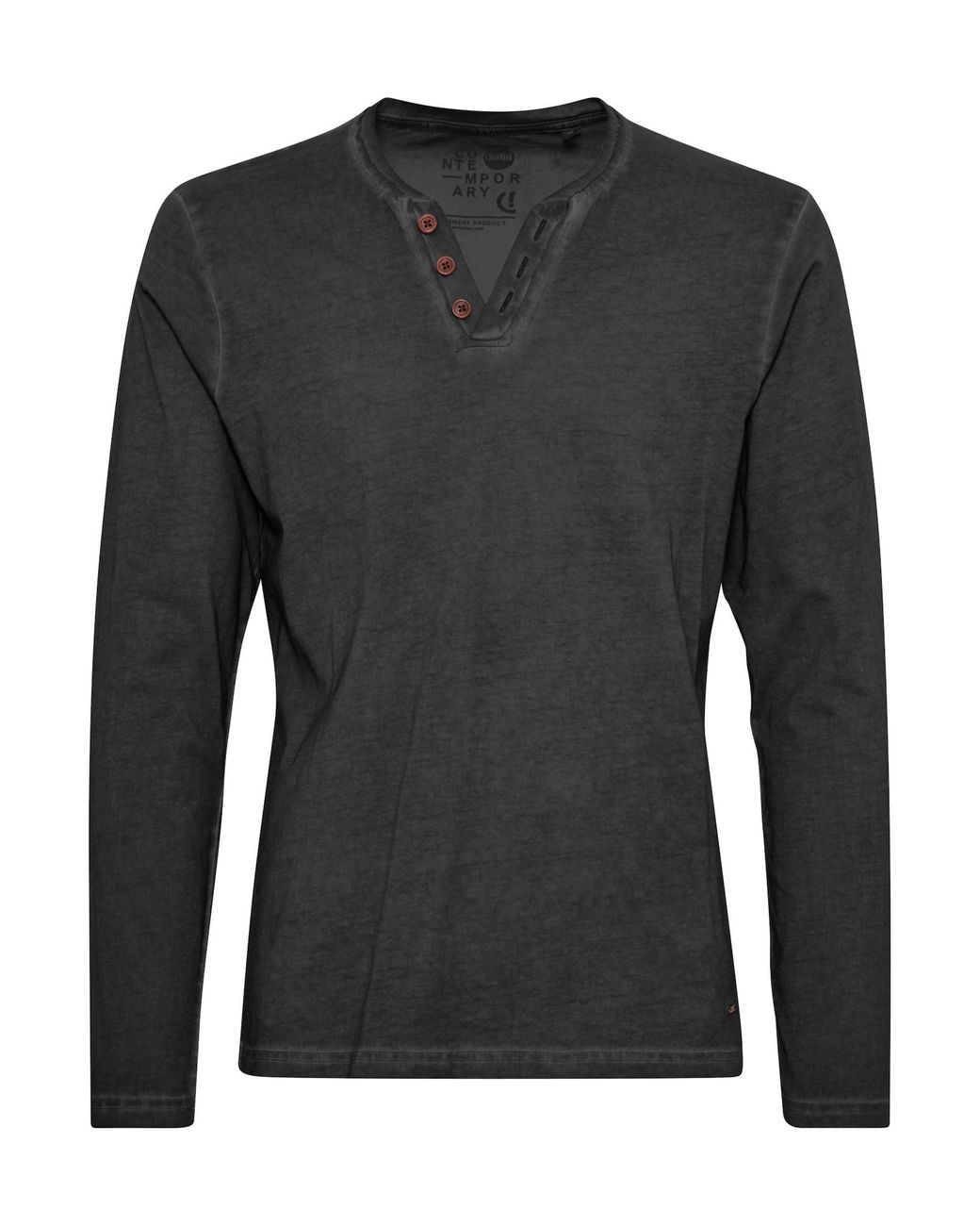 Solid V-Shirt Tinox in Black für Herren