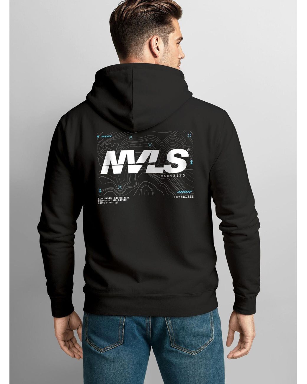 Neverless Sweatshirt Explorer in Black für Herren
