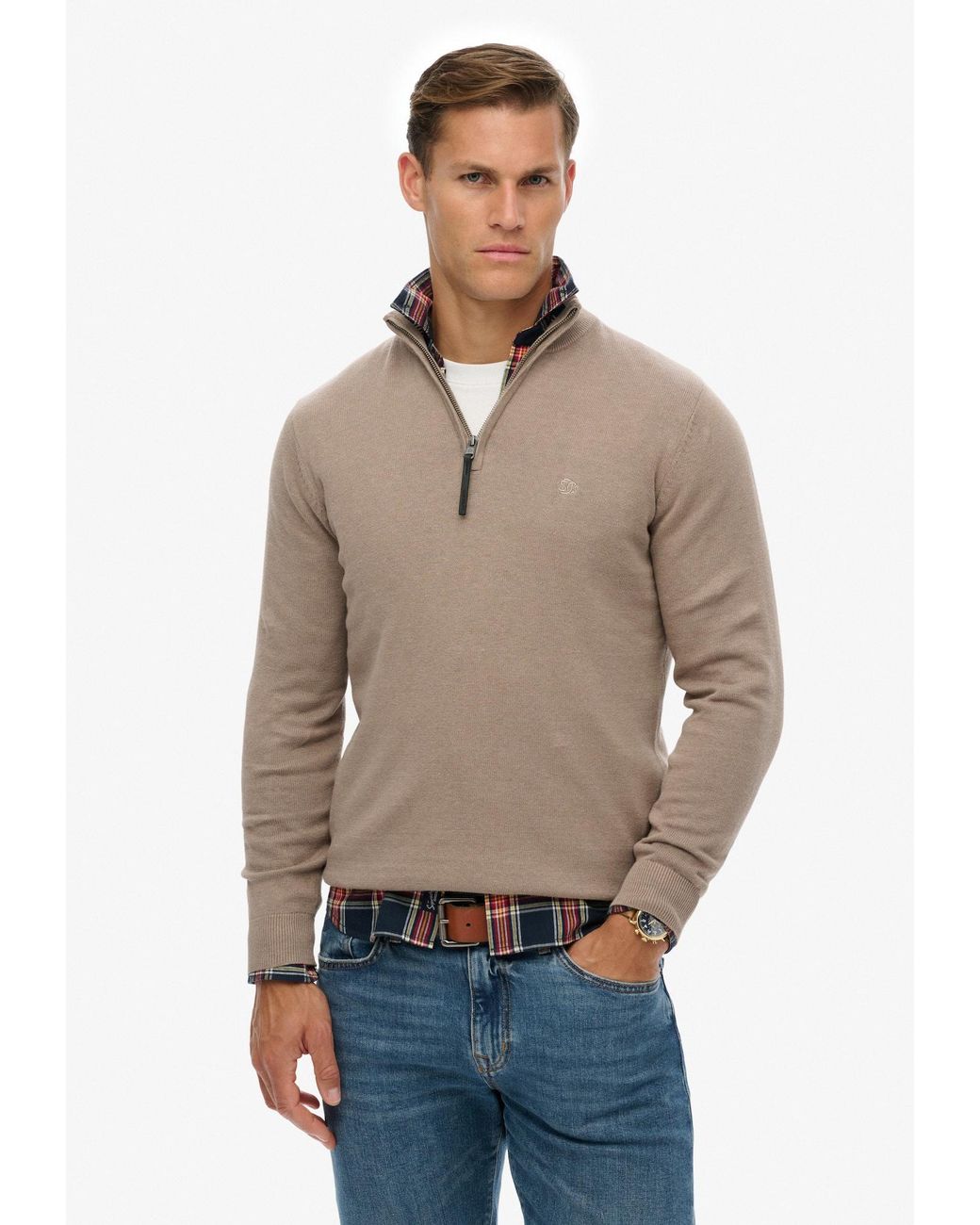 Superdry & Co Pullover Essentials in Natural für Herren