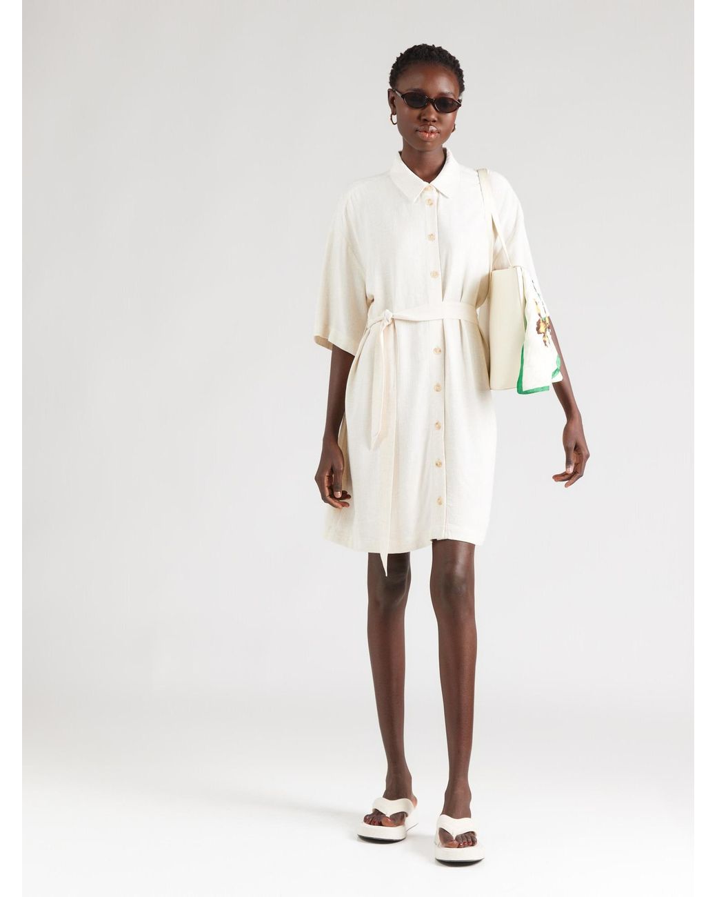Object White Blusenkleid Objsanne