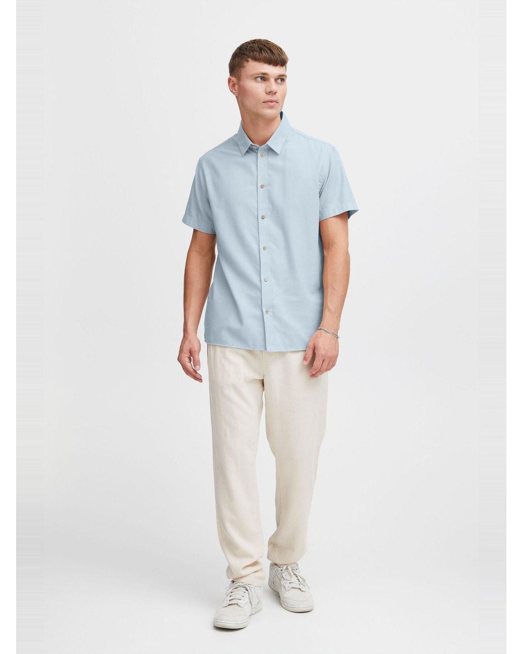 Solid Hemd Pete in Blue für Herren