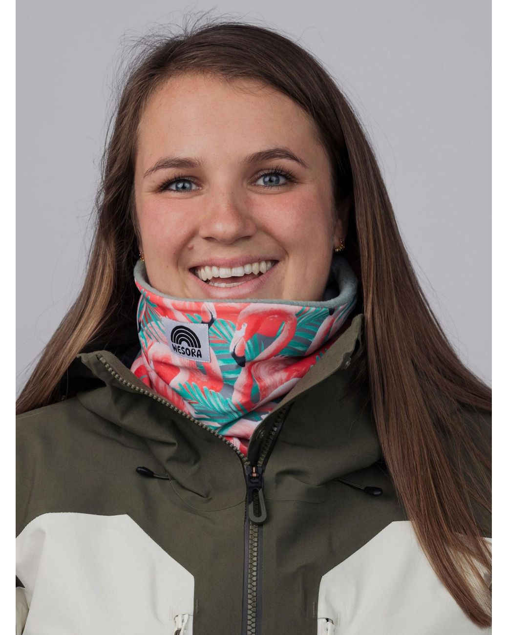 WESORA GmbH White Schlauchschal Printed Neckwarmer Fleece Uv-Schutz