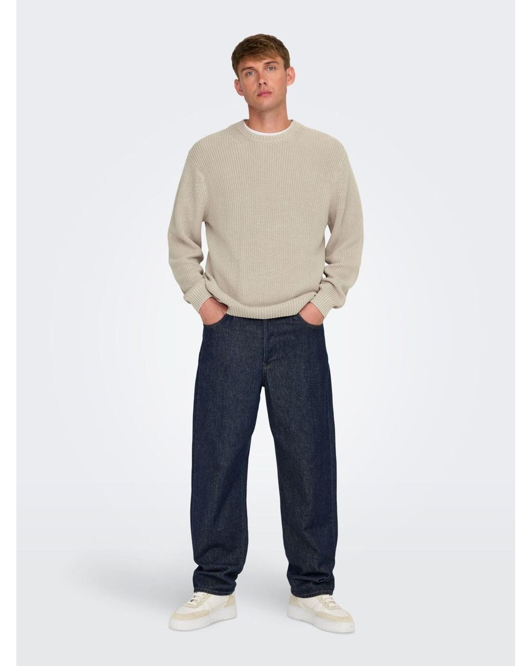 Only & Sons Pullover 22031545 in Natural für Herren