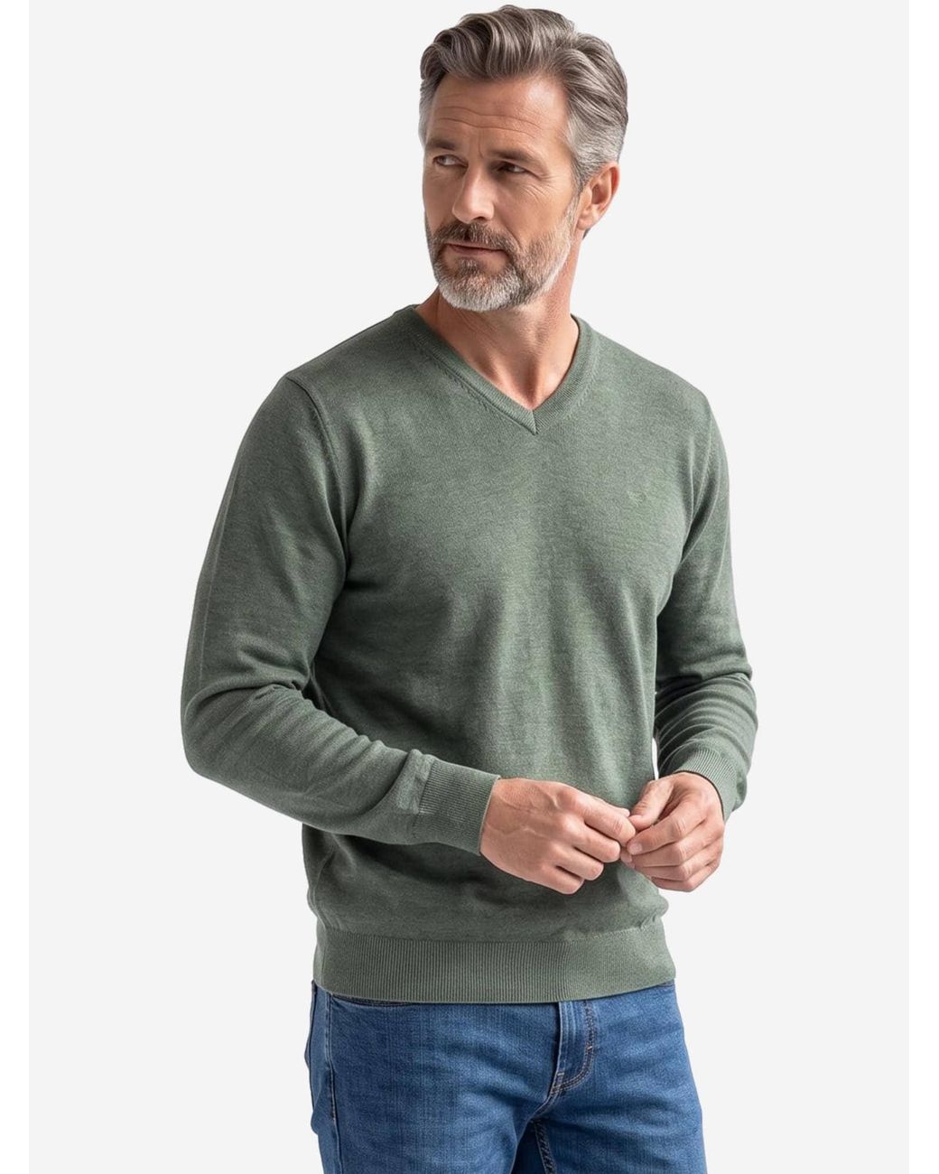 Redmond Pullover Basic in Green für Herren