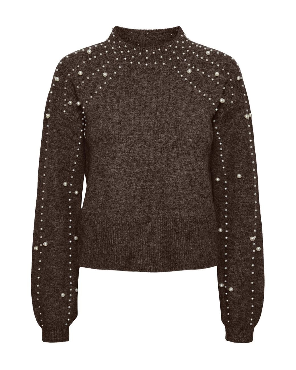 Pieces Brown Pullover Pcrea