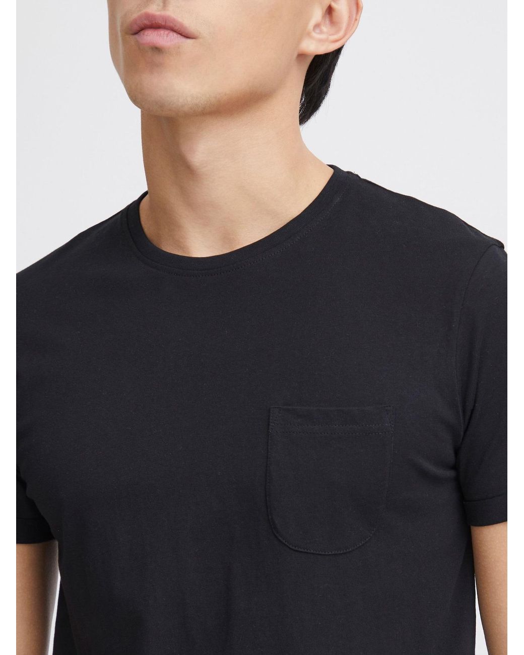 Solid T-Shirt Bob Mit Brusttasche in Black für Herren