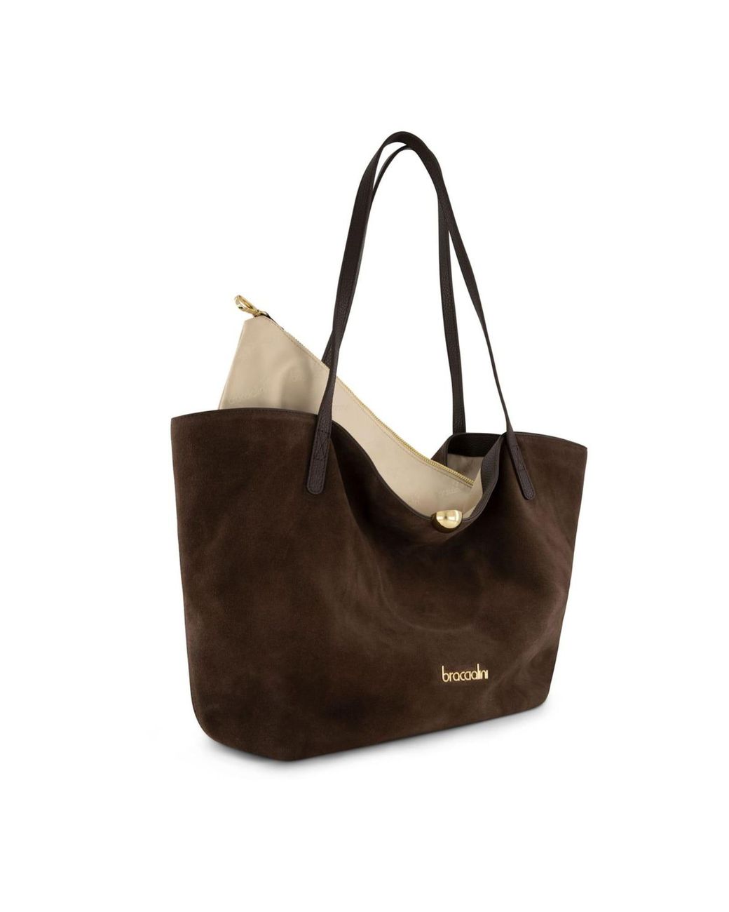 Braccialini Brown Shopper Ariel Suede