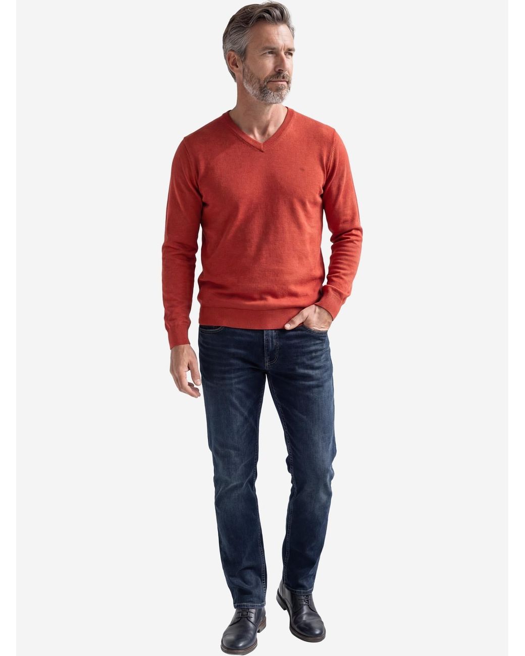 Redmond Pullover Basic in Red für Herren