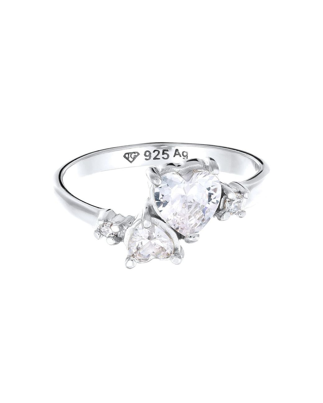 Elli Jewelry White Ring Herz