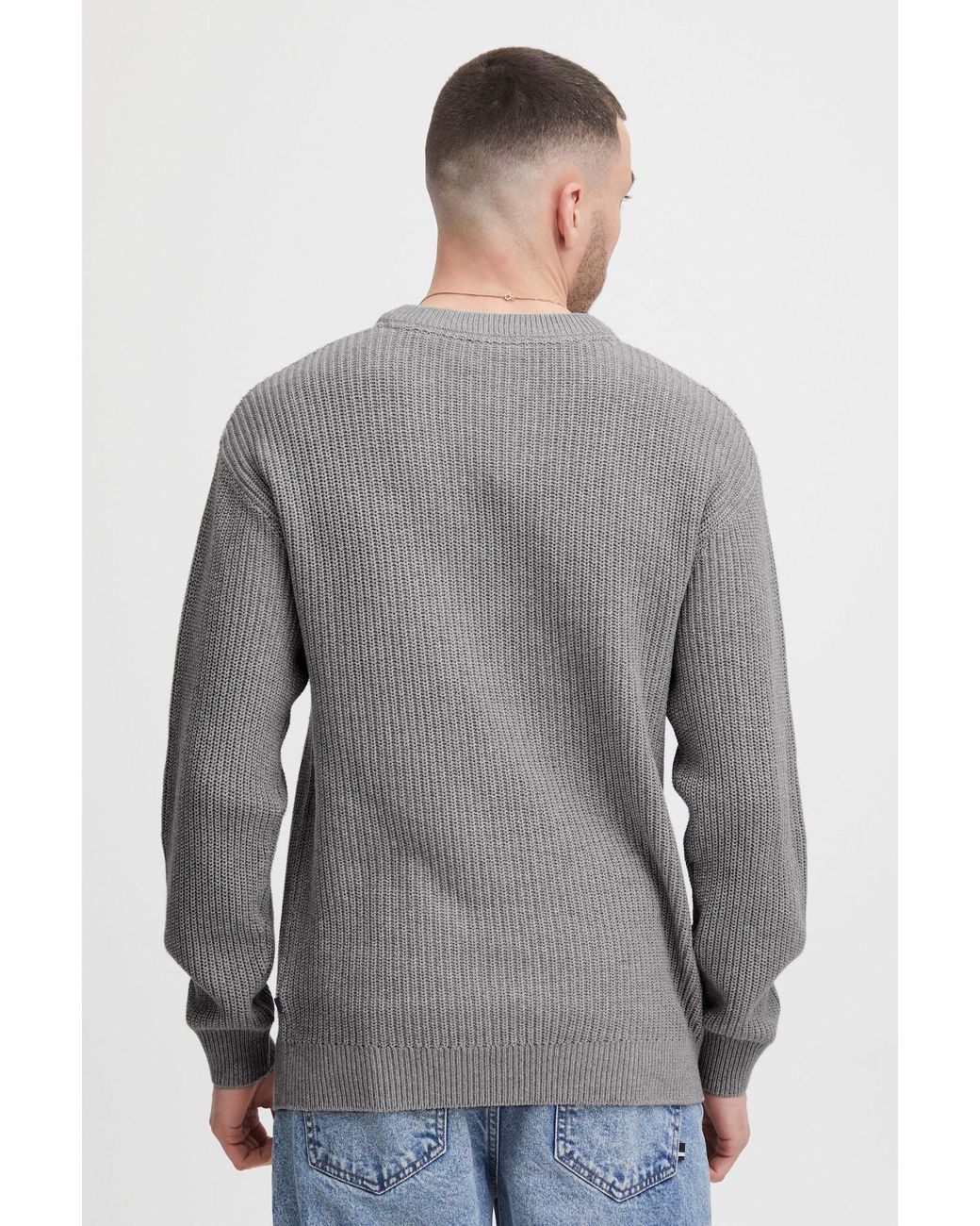Solid Pullover in Gray für Herren