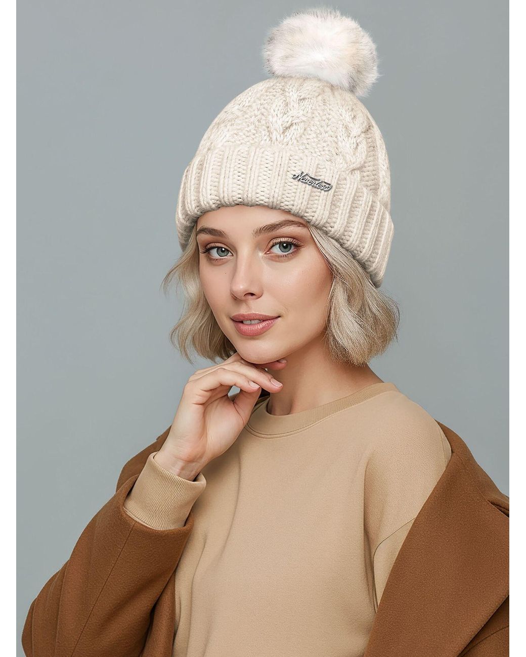 Neverless Natural Mütze Jule