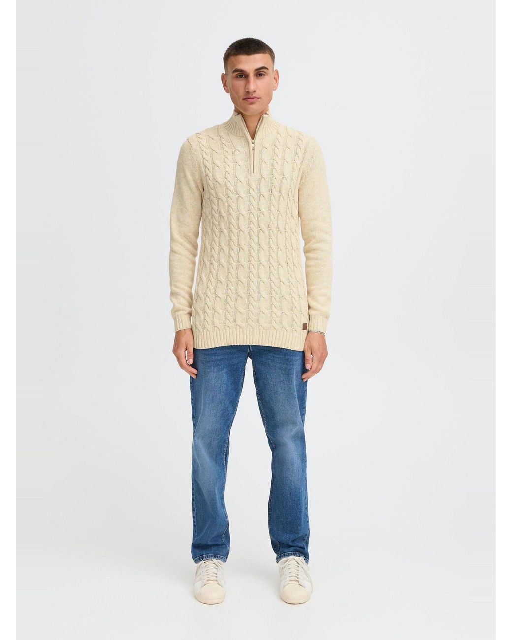 Solid Pullover Sdrichart in Natural für Herren