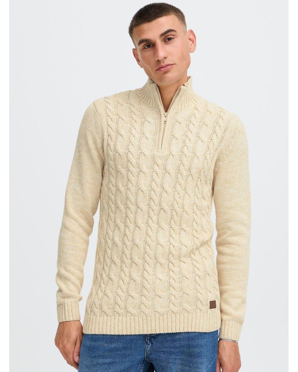Solid Pullover Sdrichart in Natural für Herren