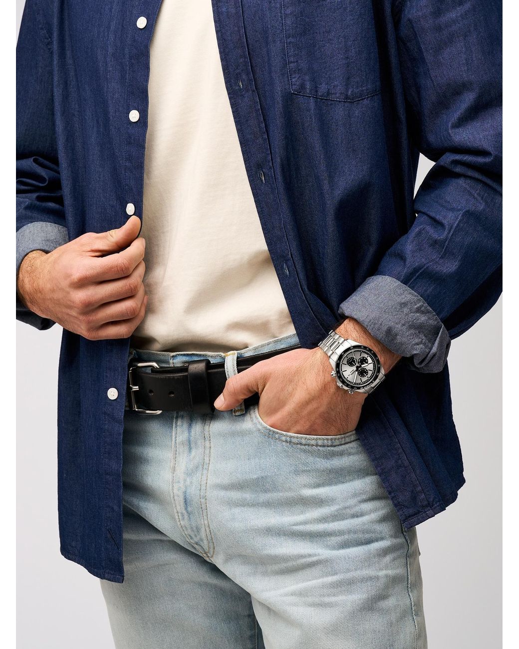 Fossil Uhr Autocross in Metallic für Herren