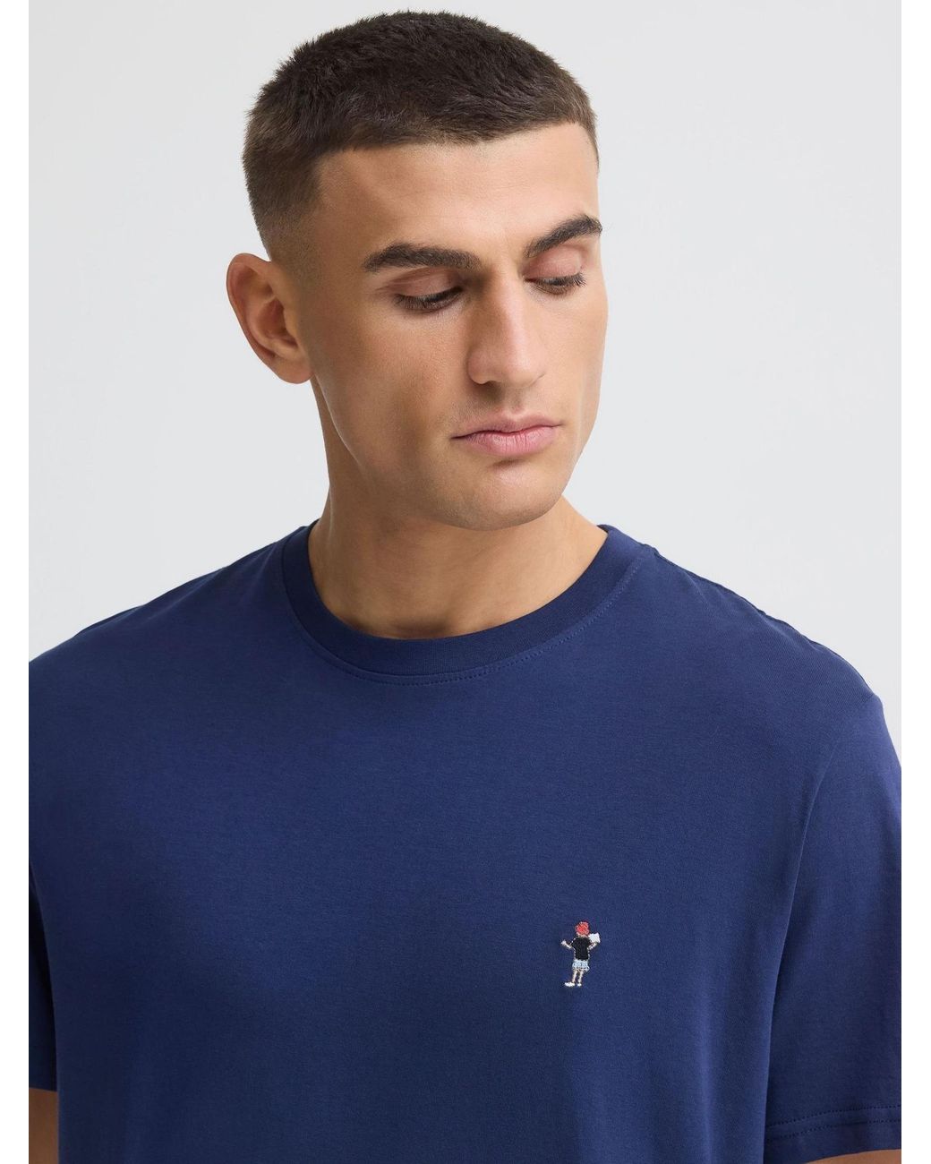 Solid Rundhalsshirt Sduwe in Blue für Herren