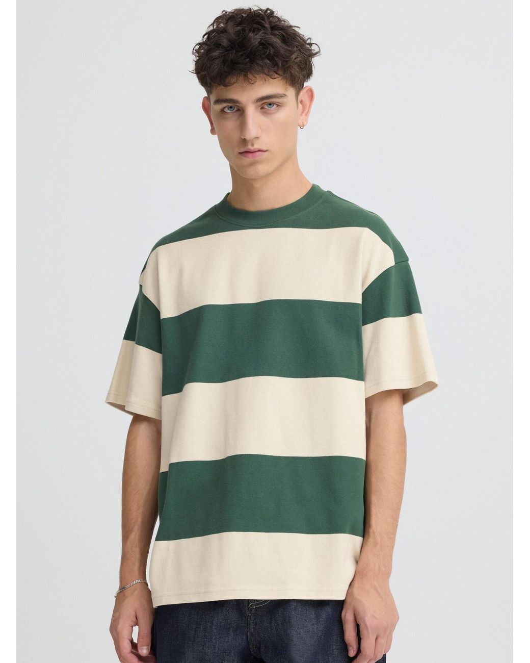 Solid Rundhalsshirt Sdroy in Green für Herren