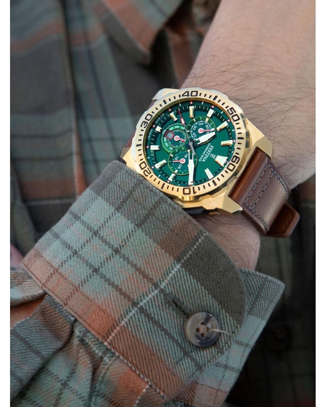 Festina Analoguhr Chronograph Chrono Bike in Green für Herren