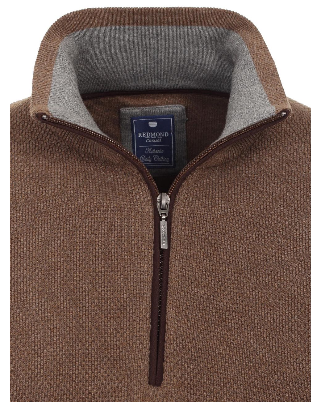 Redmond Pullover Basic in Brown für Herren