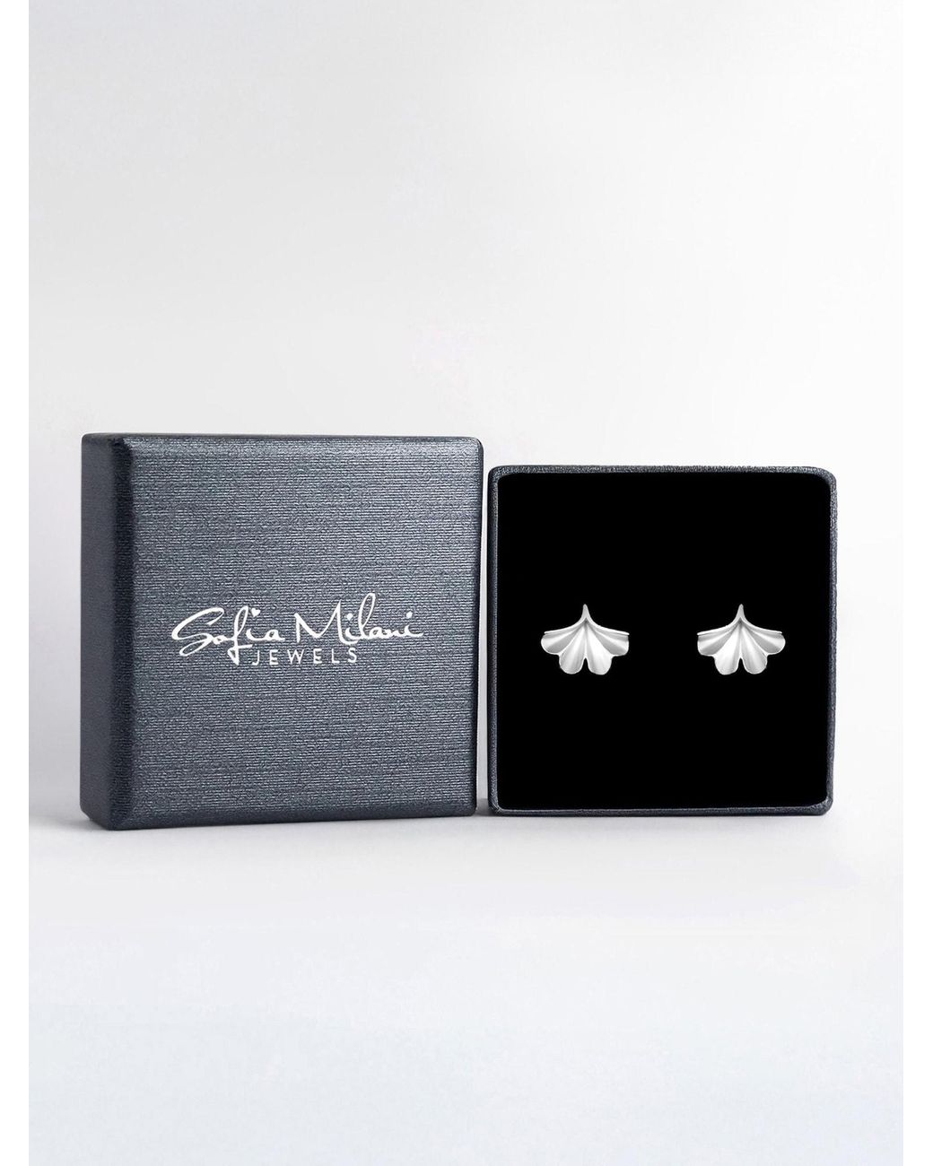 Sofia Milani Metallic Ohrringe Ginkgo Leaf
