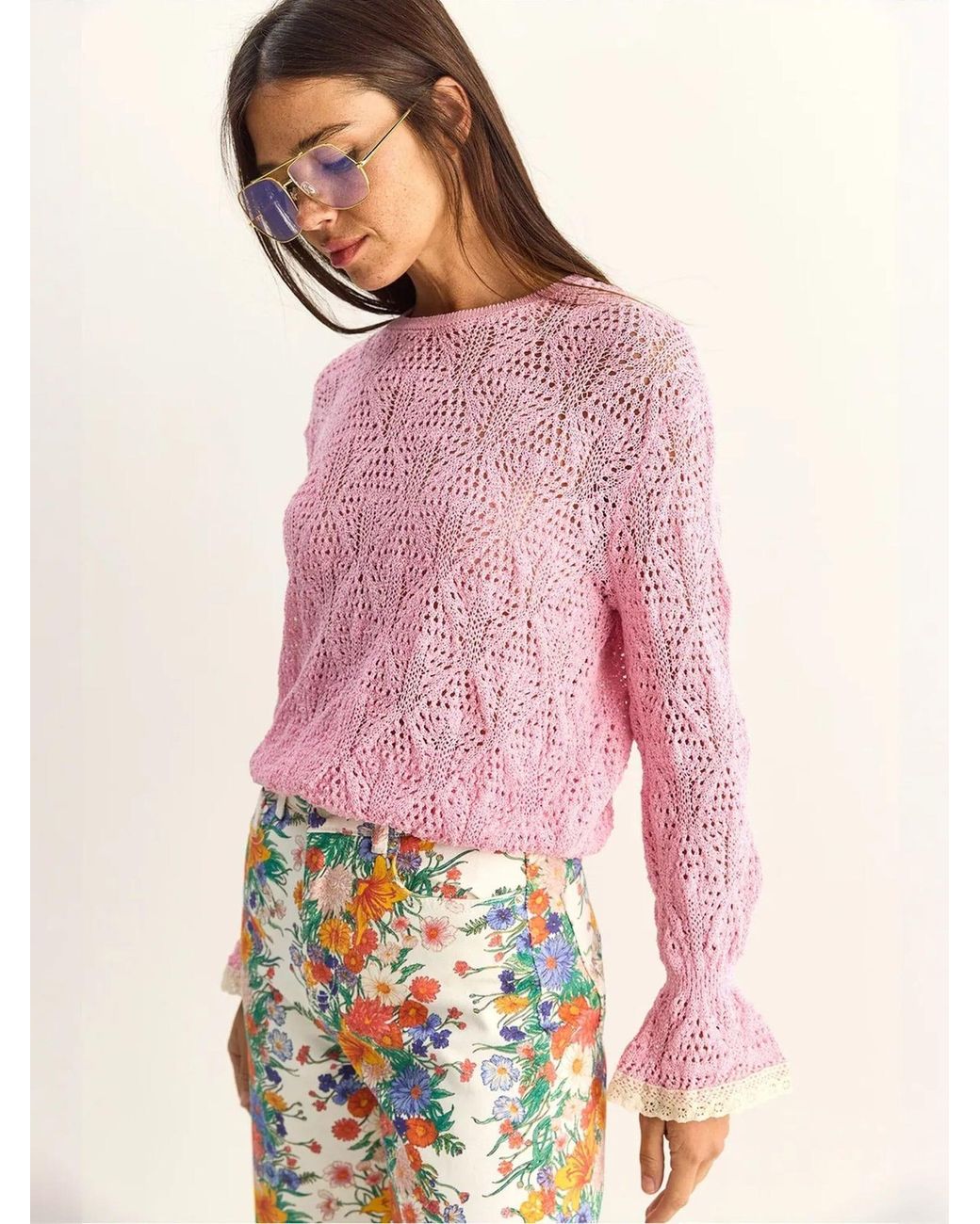 Bianco Lucci Pink Pullover Pullover