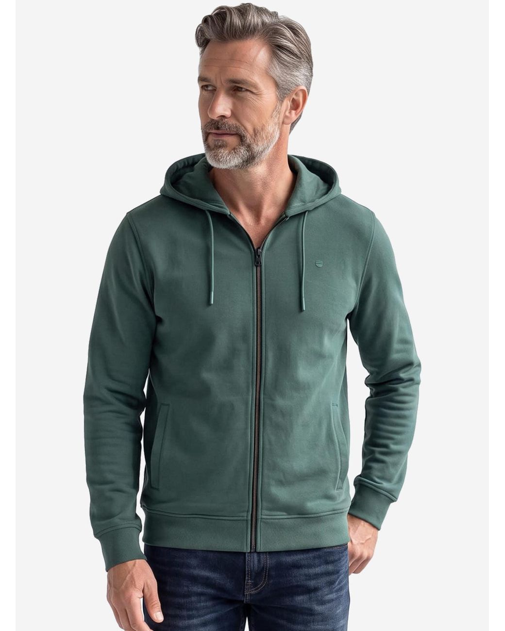 Redmond Sweatjacke Basic in Green für Herren