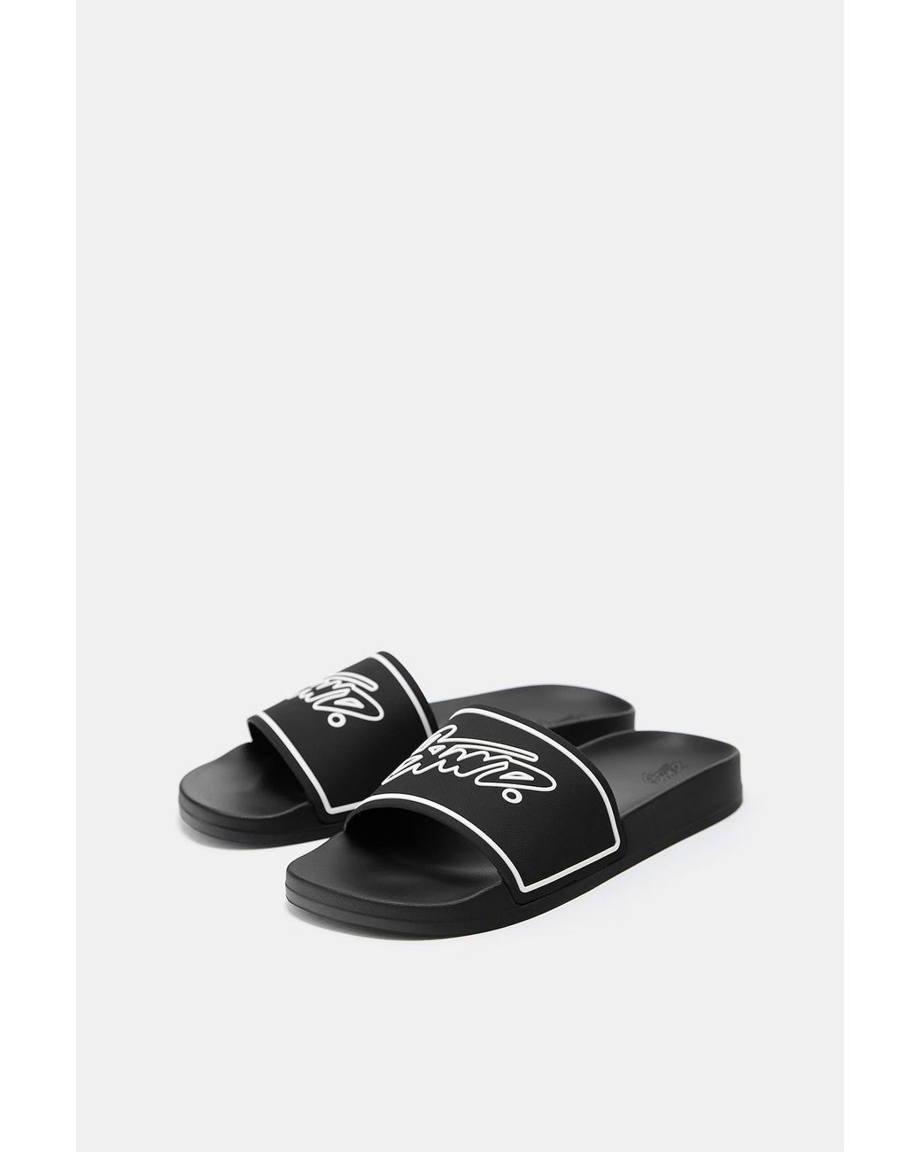 Pull&Bear Pantolette Stwd in Black für Herren