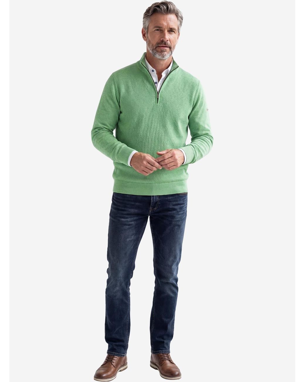 Redmond Pullover Basic in Green für Herren