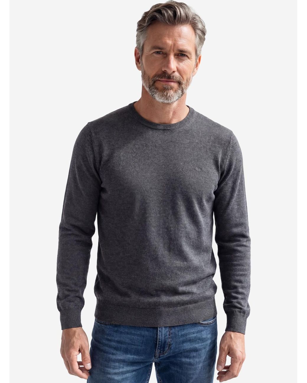 Redmond Pullover Basic in Gray für Herren
