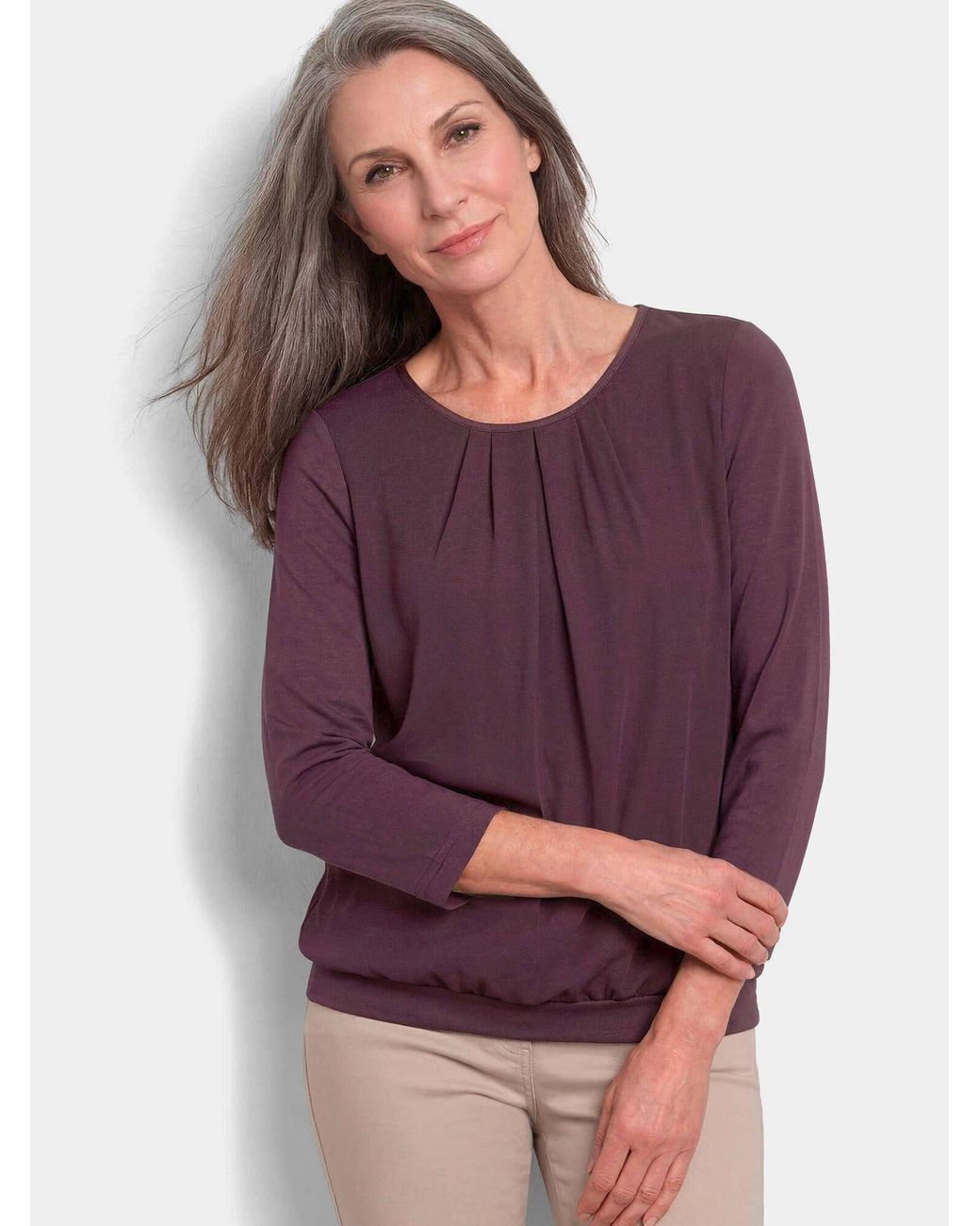Goldner Purple Bluse