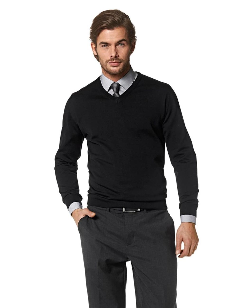 Olymp Pullover in Black für Herren