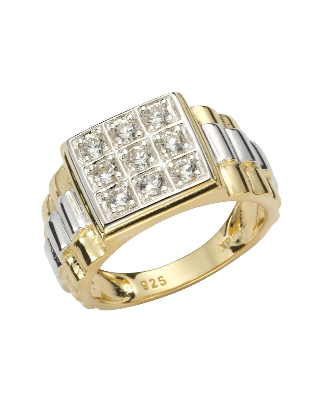 Firetti Ring Siegelring Mit Zirkonia in Metallic für Herren