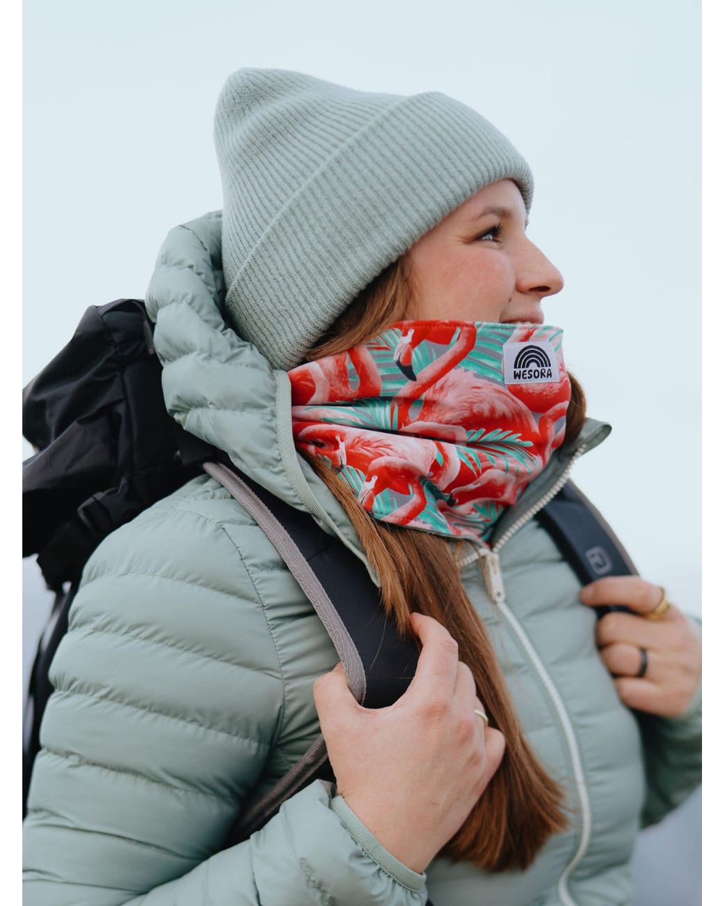 WESORA GmbH White Schlauchschal Printed Neckwarmer Fleece Uv-Schutz