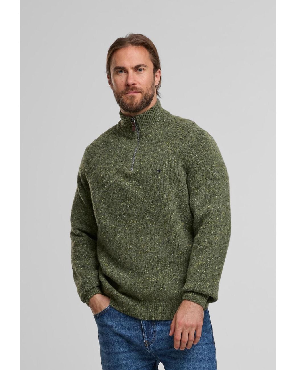 Fynch-Hatton Pullover Donegal in Green für Herren