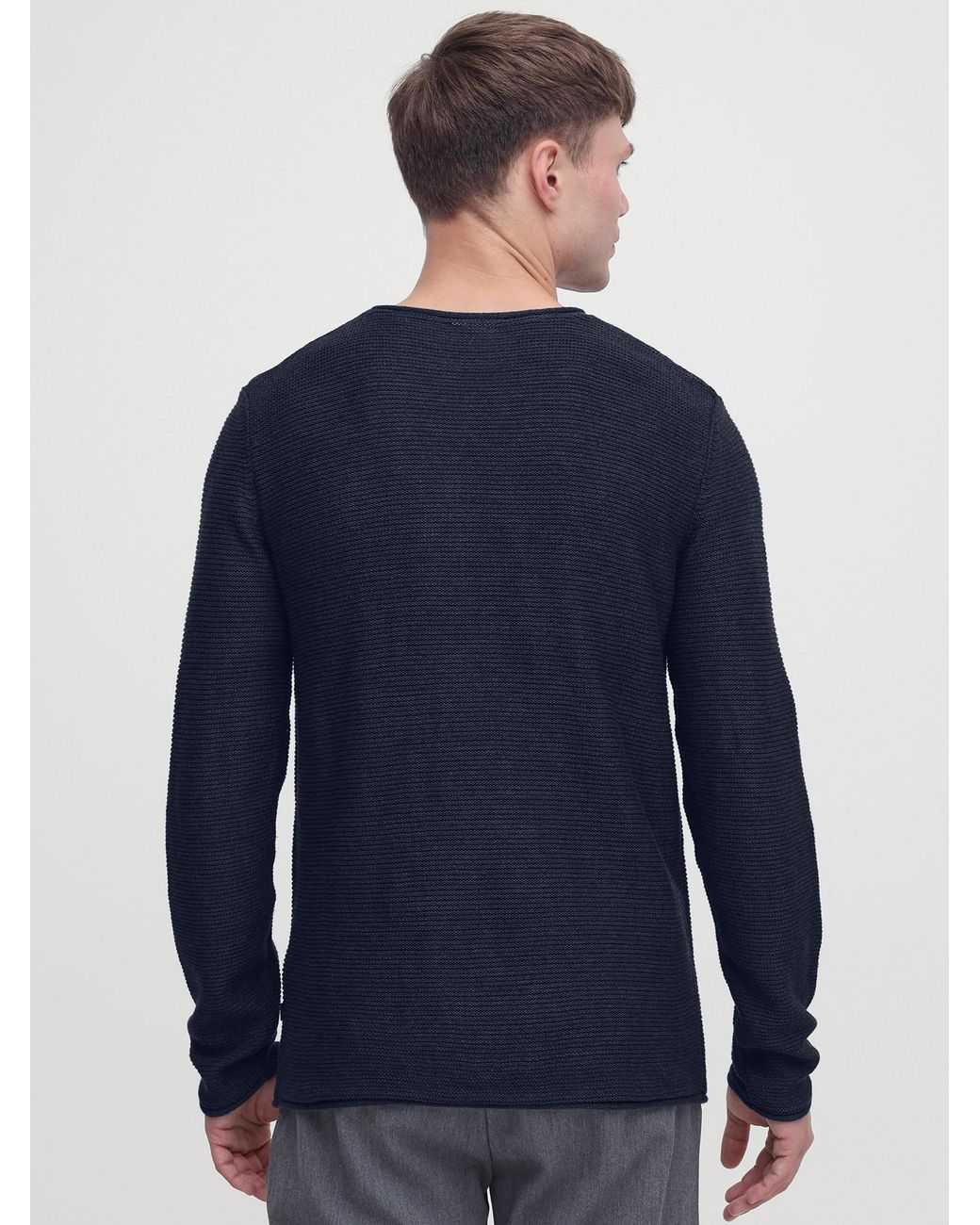 Solid Pullover in Blue für Herren