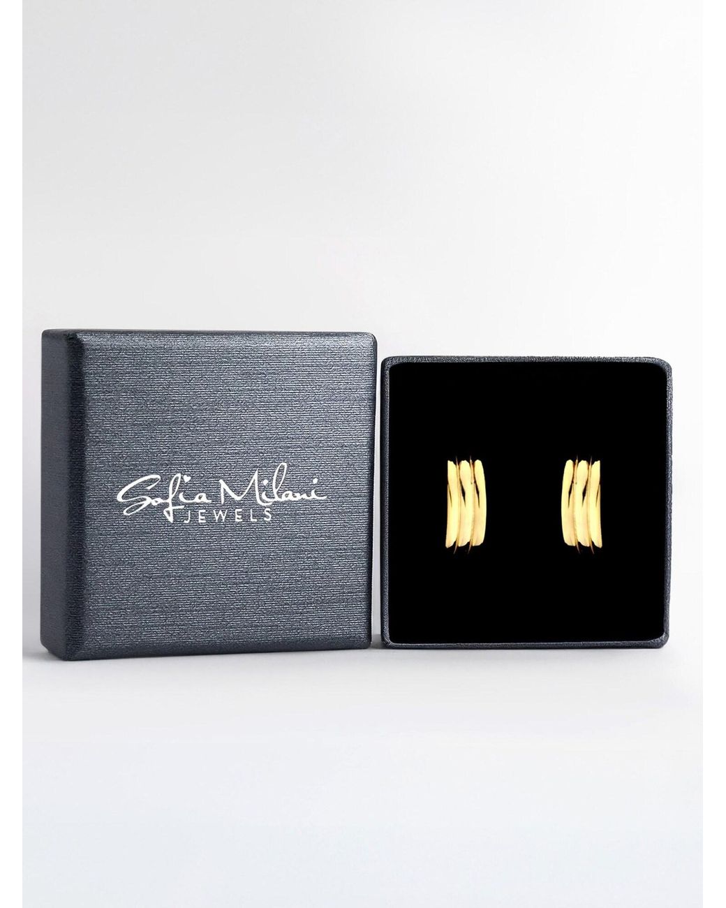 Sofia Milani Metallic Ohrringe Tripled