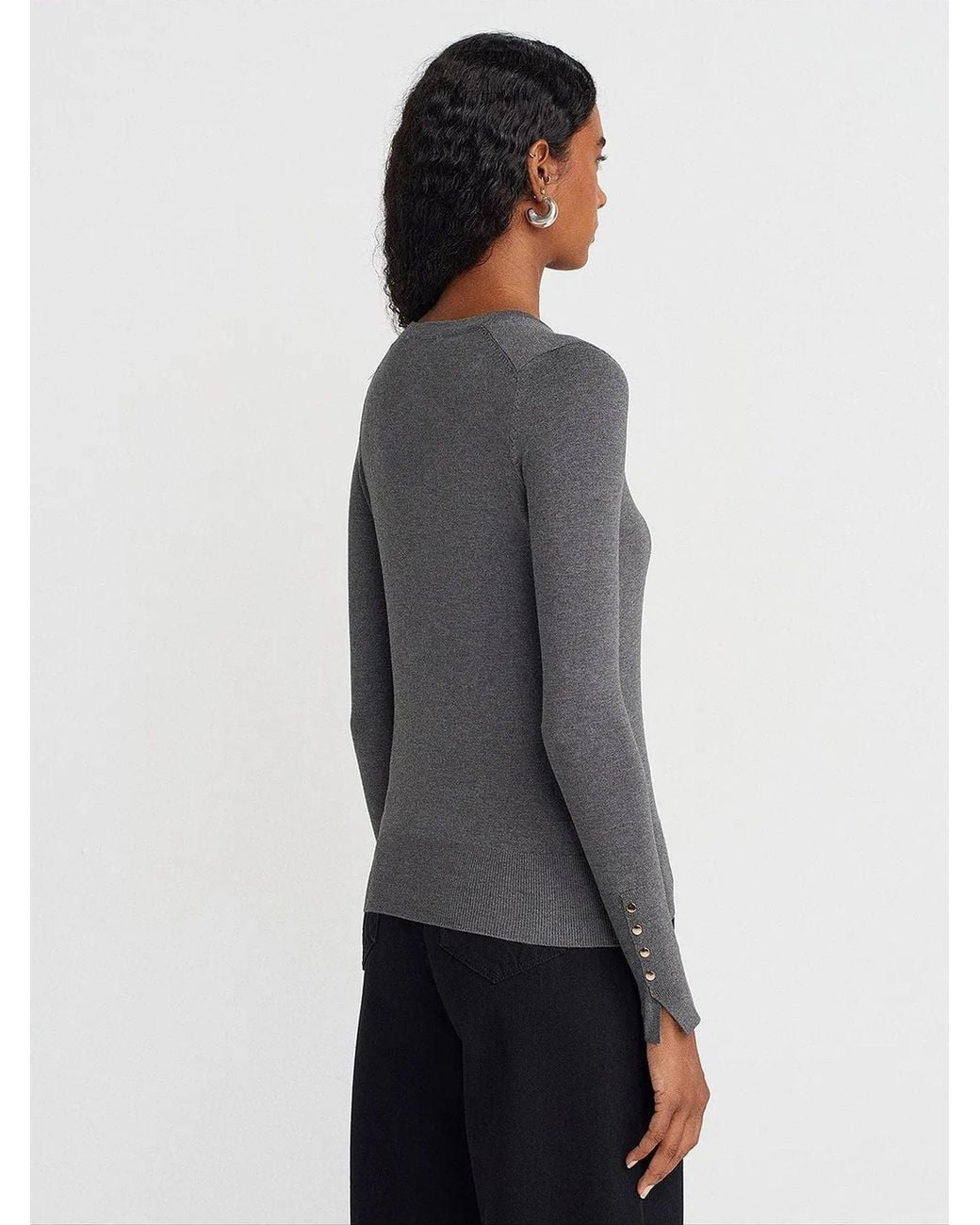 Dilvin Gray Pullover Pullover