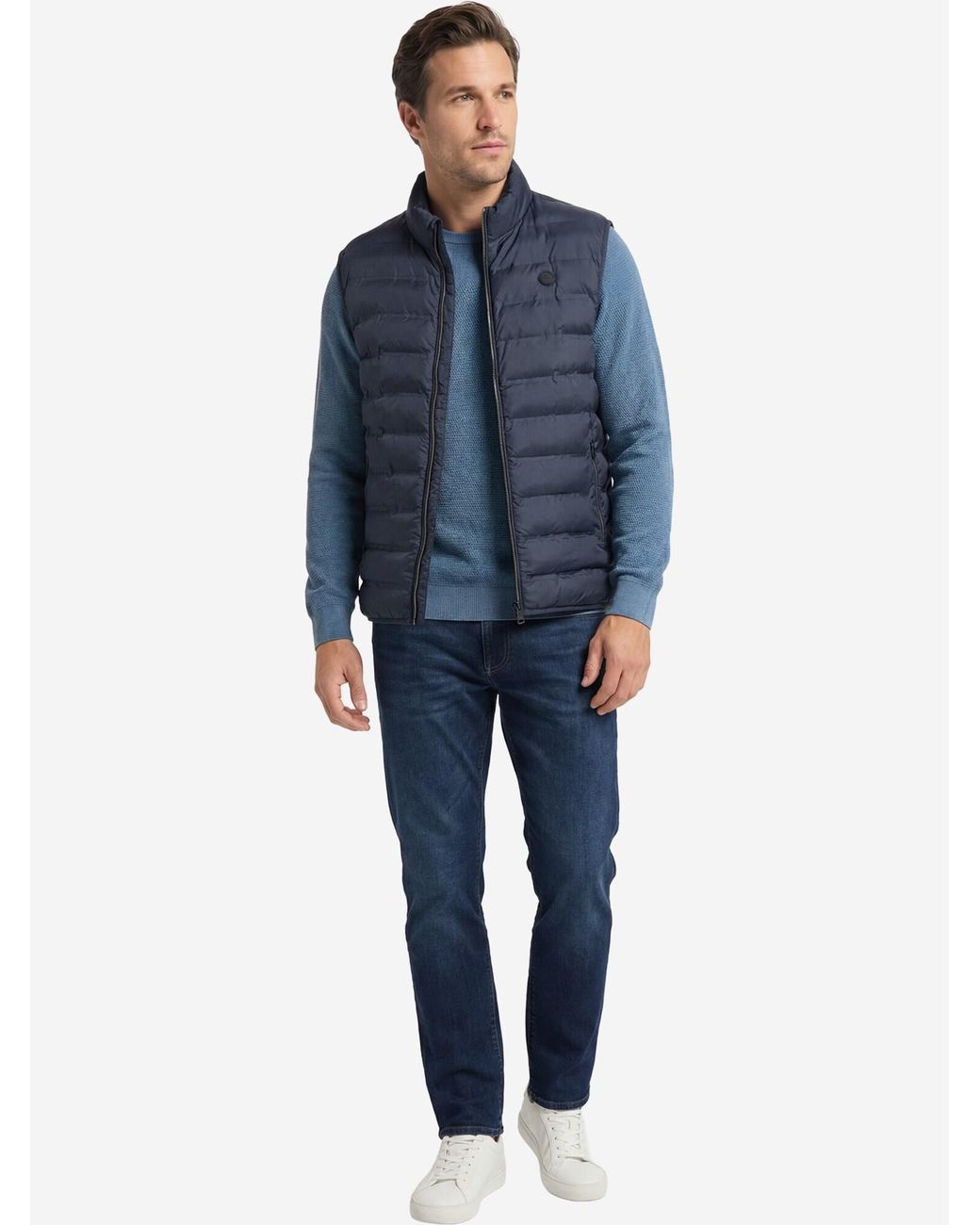 Redmond Weste Basic in Blue für Herren