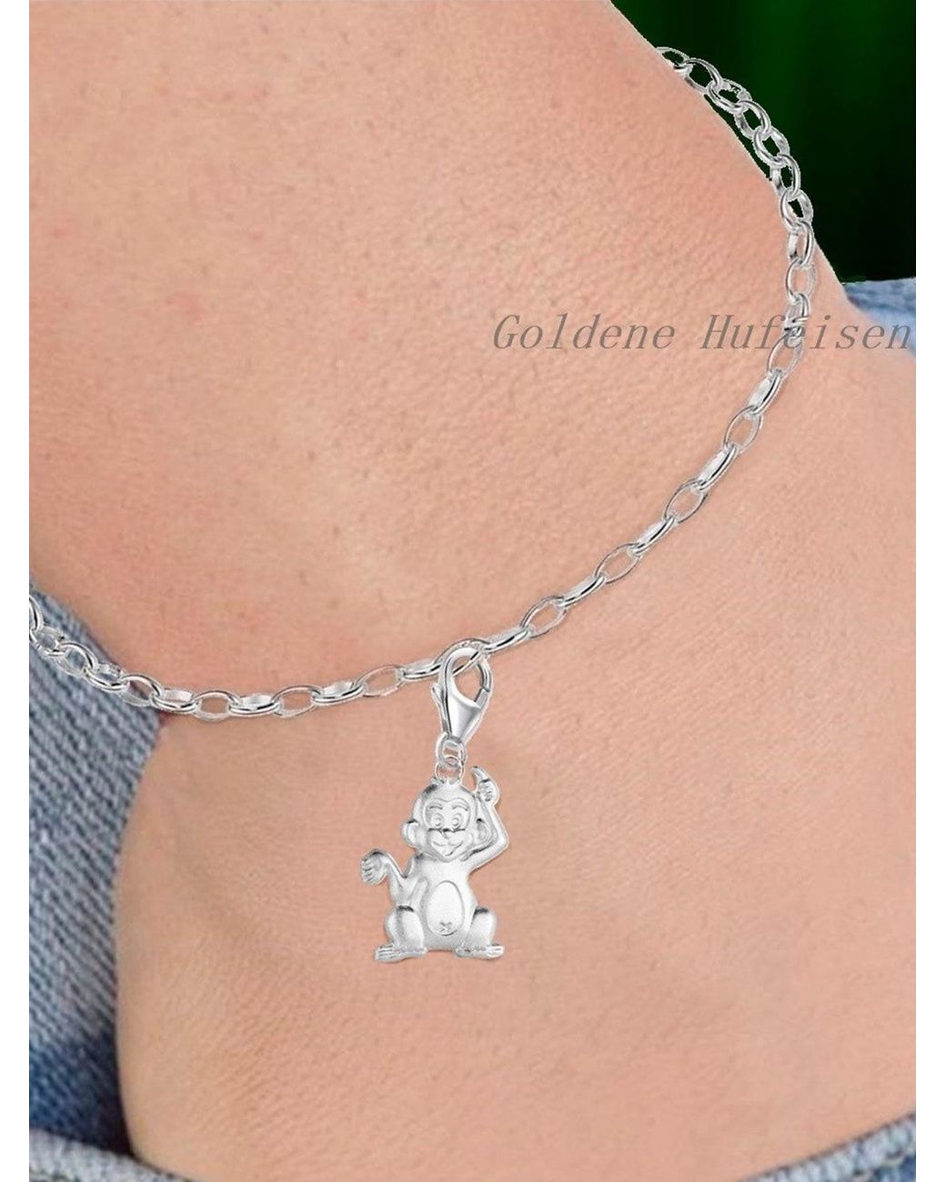 Goldene Hufeisen White Anhänger Affe Charm