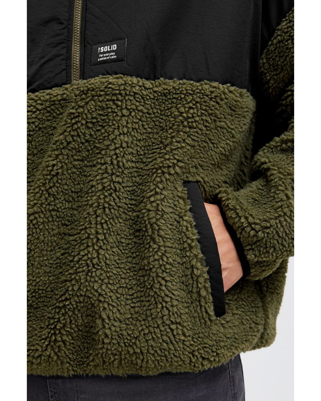 Solid Halfzip Fleecejacke Sdmarco in Green für Herren