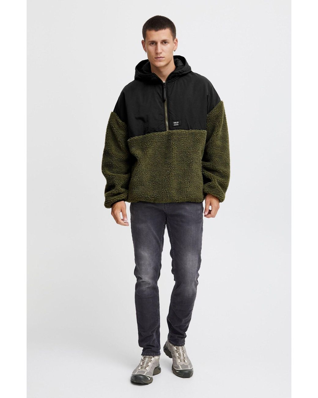 Solid Halfzip Fleecejacke Sdmarco in Green für Herren