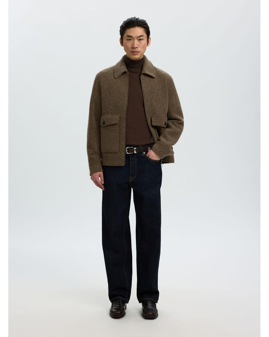 SELECTED Pullover Slhberg in Brown für Herren