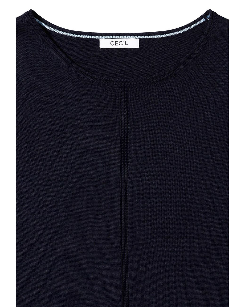 Cecil Blue Basic Pullover Mit Rundhals
