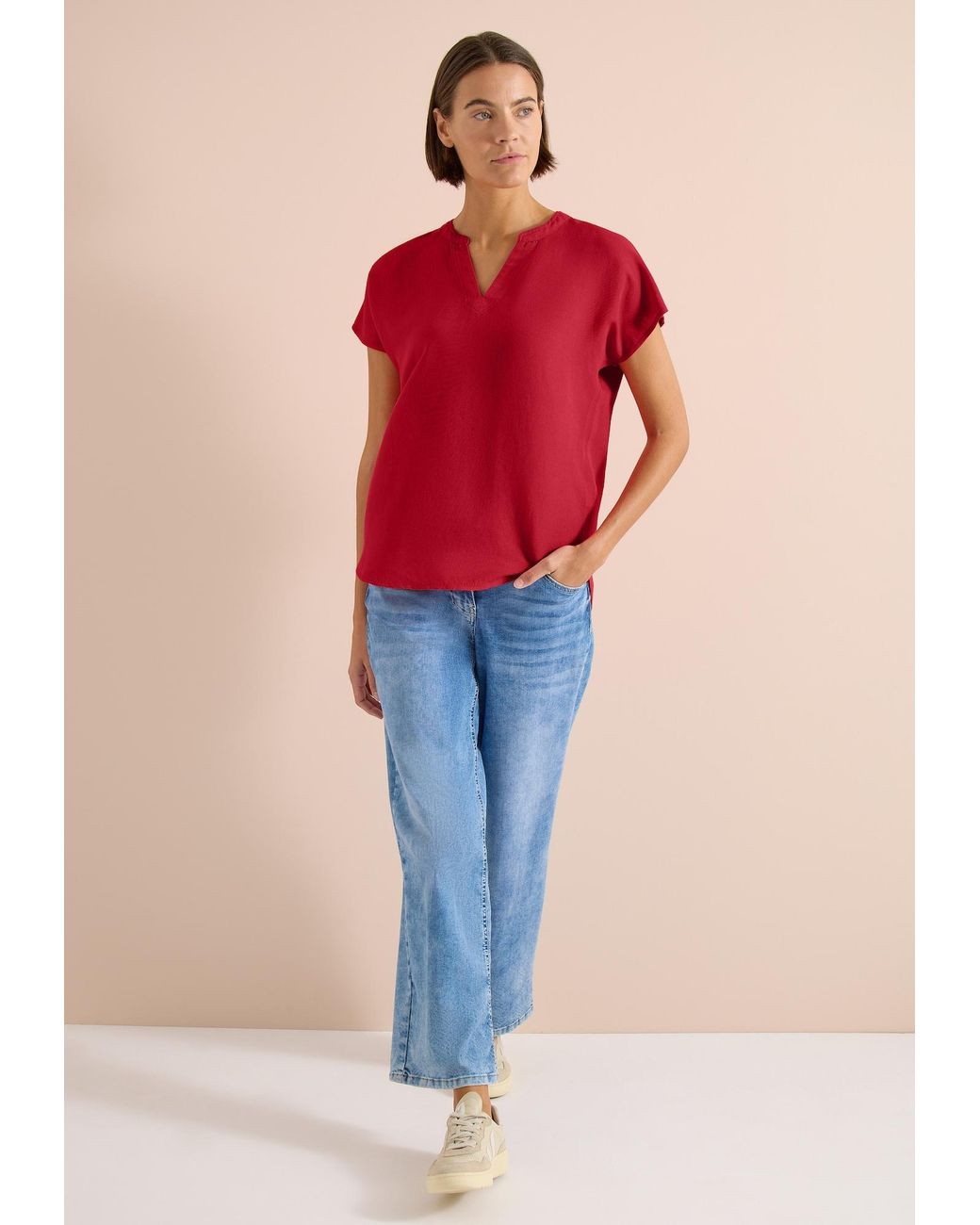 Cecil Red Bluse