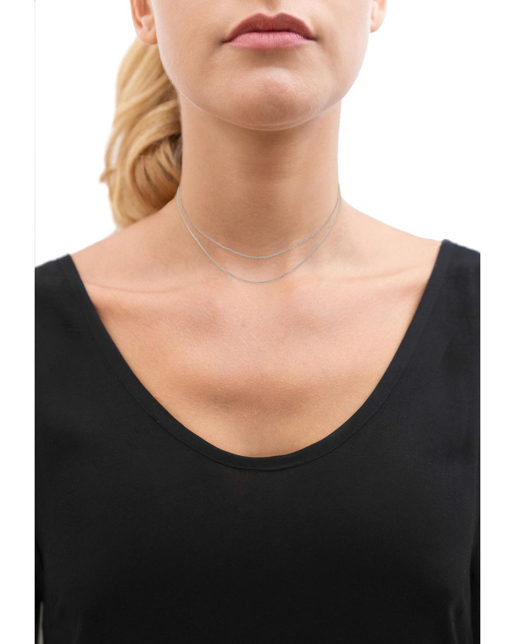 Elli Jewelry Metallic Halskette Layer Basic Kette, Choker