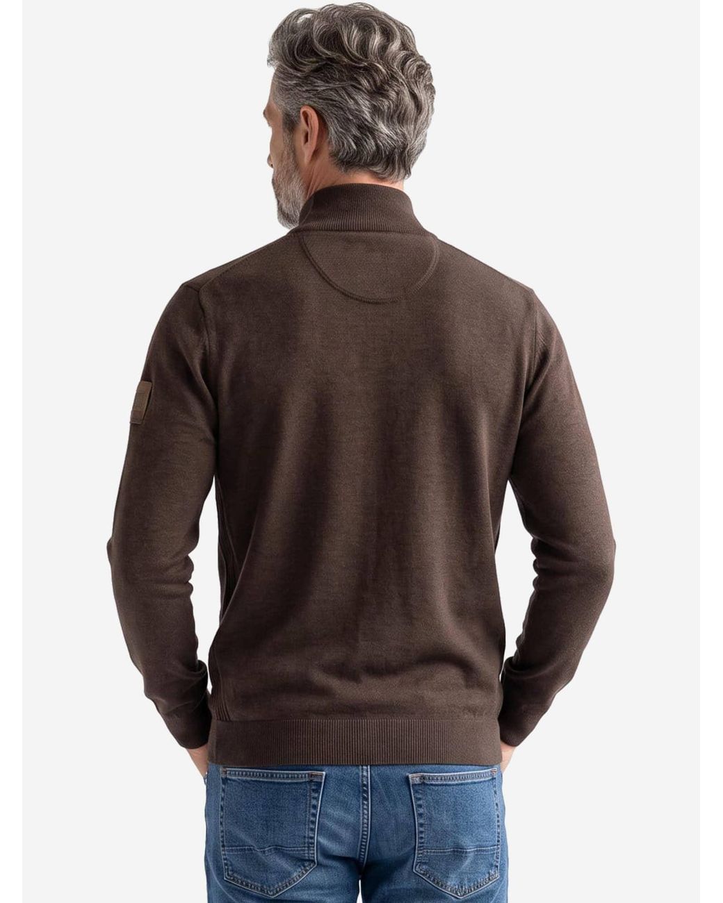 Redmond Pullover Basic in Brown für Herren