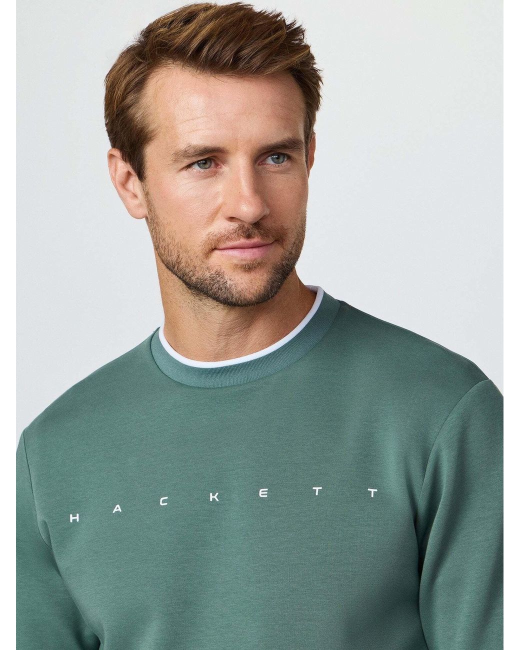Hackett Sweatshirt Essential Crew in Green für Herren
