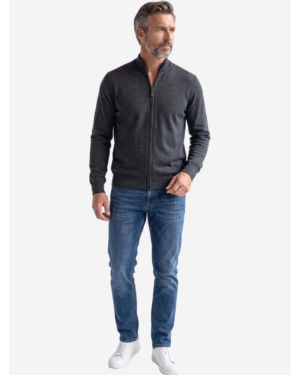 Redmond Strickjacke Basic in Black für Herren